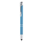 Aluminium touch pen with blue ink, Arrowtouch light blue colour first view