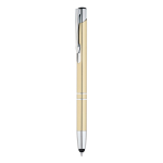 Aluminium touch pen with blue ink, Arrowtouch gold colour first view