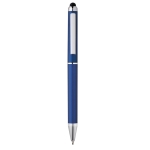 Plastic touch pen with metal surface, black ink, eTop blue colour first view