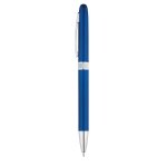 Ballpoint pen with twist mechanism and metal clip royal blue colour