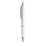 Ballpoint pen white barrel rubber grip white colour