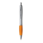 Ballpoint pen with anti-slip grip and blue ink orange colour first view