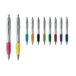 Ballpoint pen with anti-slip grip and blue ink various colours