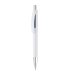 Ballpoint pen with metal push button blue ink blue colour second view