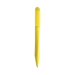 Rotatable ballpoint pen with blue ink, Geometric yellow colour first view