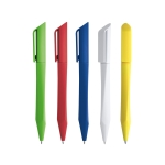 Rotatable ballpoint pen with blue ink, Geometric various colours