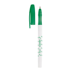 Ballpoint pen with a coloured cap and blue ink green colour image with logo 4