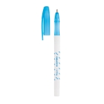 Ballpoint pen with a coloured cap and blue ink light blue colour image with logo 4