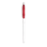 Ballpoint pen with transparent coloured cap red colour