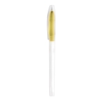 Ballpoint pen with transparent coloured cap yellow colour