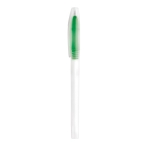 Ballpoint pen with transparent coloured cap green colour