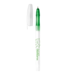 Ballpoint pen with transparent coloured cap green colour image with logo 4