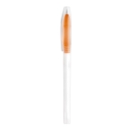 Ballpoint pen with transparent coloured cap orange colour