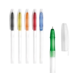 Ballpoint pen with transparent coloured cap various colours