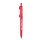 Eco pen made from recycled plastic with blue ink, Recyclo red colour image with logo