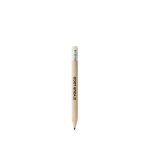 Mini round wooden pencil with eraser main view