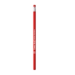 Pencil with eraser, UniColor red colour image with logo