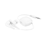 Earphones in case, Compact white colour