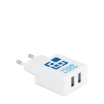 Plug and charger with 2 USB ports: 2 5V/1-2.1A, Square main view