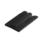 Silicone card holder with adhesive for a mobile phone black colour