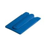 Silicone card holder with adhesive for a mobile phone blue colour