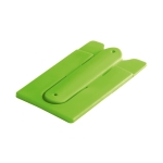 Silicone card holder with adhesive for a mobile phone light-green colour