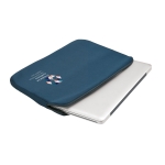 Softshell laptop sleeve for laptops up to 14” blue colour image with logo