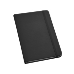 Notebook with hardcover imitation leather, A5 black colour