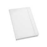 Notebook with hardcover imitation leather, A5 white colour