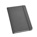 Notebook with hardcover imitation leather, A5 grey colour