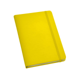 Notebook with hardcover imitation leather, A5 yellow colour