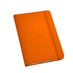 Notebook with hardcover imitation leather, A5 orange colour