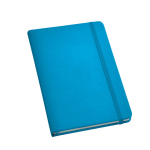 Notebook with hardcover imitation leather, A5 light blue colour