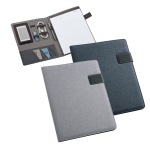 Exclusive writing case, imitation linen & leather + pad, A4 Grid various colours