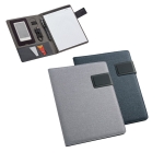 Polyester and leather document folder notepad, A5 various colours