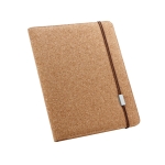 Sustainable writing case from cork with notepad and pen, A4 natural colour