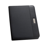 Document folder made of imitation leather & notepad, A4 black colour