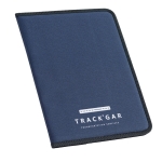 Document folder in blue or black with notepad, A4 blue colour image with logo