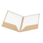 Simple cardboard writing folder with note paper A4 natural colour third view