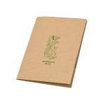 Simple cardboard writing folder with note paper A4 natural colour image with logo