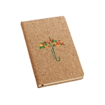 Cork notebook with blank pages, eco-friendly, A5 natural colour image with logo