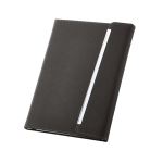 Lined notebook imitation leather cover, A5 black colour