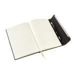 Lined notebook imitation leather cover, A5 black colour third view