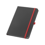 Notebook faux leather cover and colour details, A5 red colour