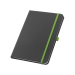 Notebook faux leather cover and colour details, A5 light-green colour