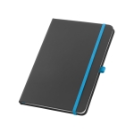 Notebook faux leather cover and colour details, A5 light blue colour