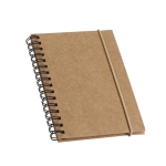 Small notebook with cover & lined recycled paper, A6 black colour