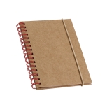 Small notebook with cover & lined recycled paper, A6 red colour