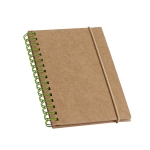 Small notebook with cover & lined recycled paper, A6 light-green colour