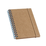 Small notebook with cover & lined recycled paper, A6 light blue colour